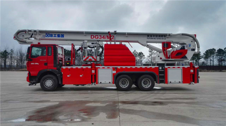 XCMG Official Fire Truck 34m aerial platform fire truck DG34M2 new telescopic platform firefighter truck price for sale